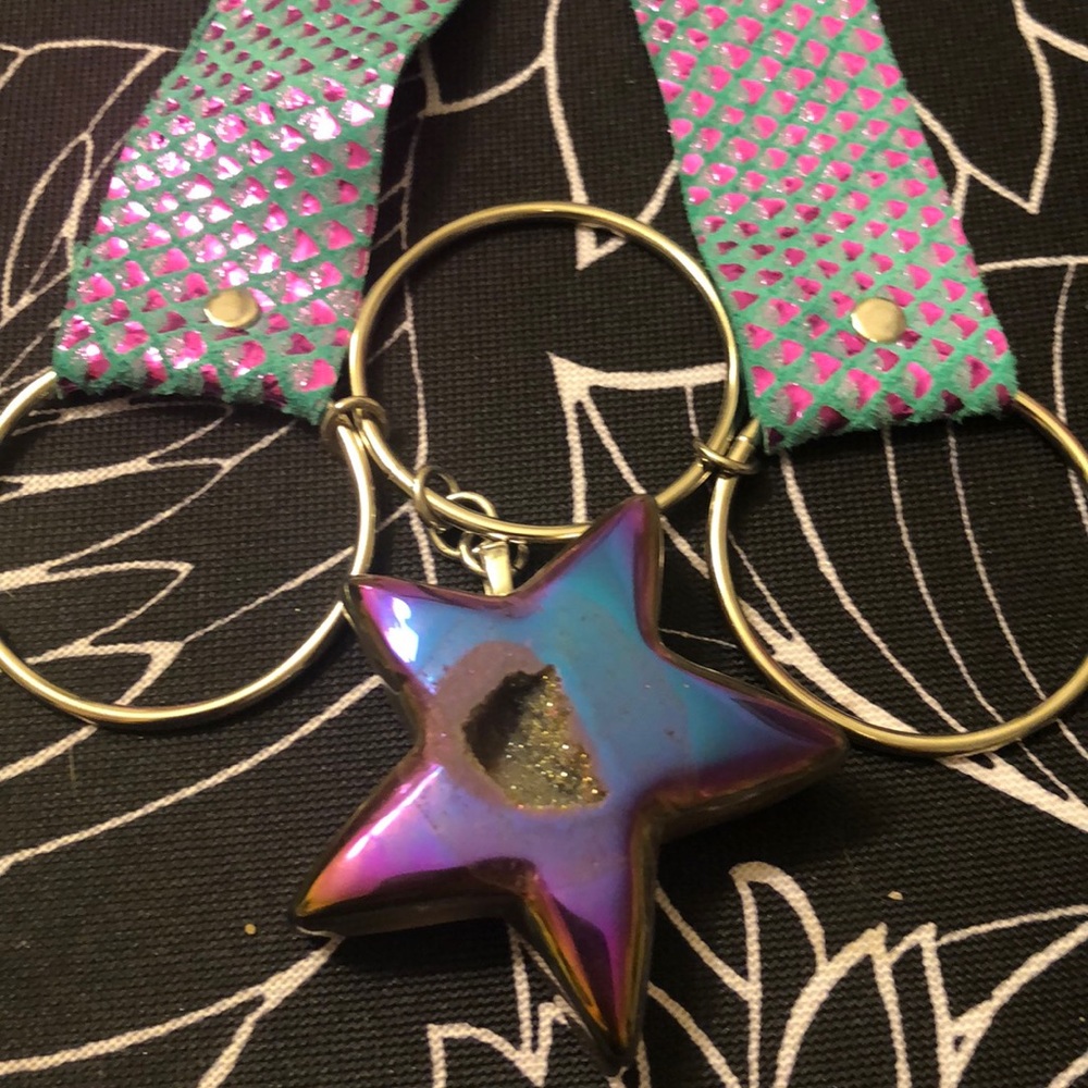 Druzy star necklace